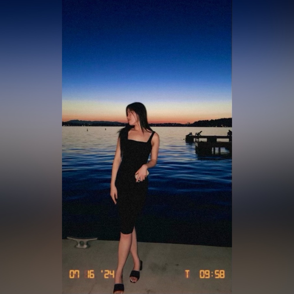 Black Square Neck Midi Dress